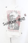 SEX POT ReVeNGe / ジップチェーンプリントダメージTシャツ M ホワイト O-25-07-07-028-SP-TS-IG-OS