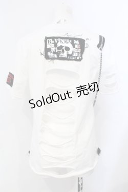 画像3: SEX POT ReVeNGe / ジップチェーンプリントダメージTシャツ M ホワイト O-25-07-07-028-SP-TS-IG-OS