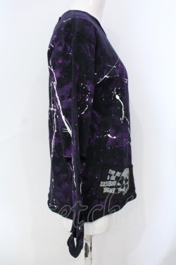 画像2: SEX POT ReVeNGe / ペイント長袖カットソー  ブラック×パープル O-25-07-07-029-SP-TO-IG-OS