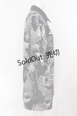 画像2: Drug Honey / スケルトン鬼鴉カフスビックシャツ  ブラック O-25-07-08-037-PU-BL-OW-OS