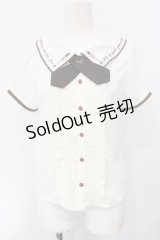 axes femme POETIQUE / スプーン＆フォーク刺繍ブラウス M オフ×ブラウン O-25-07-08-041-AX-BL-IG-OS