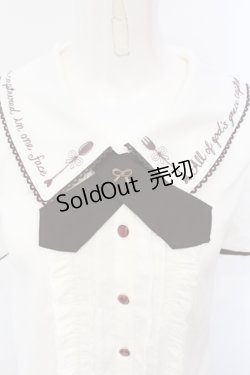 画像2: axes femme POETIQUE / スプーン＆フォーク刺繍ブラウス M オフ×ブラウン O-25-07-08-041-AX-BL-IG-OS