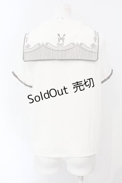画像4: axes femme POETIQUE / スプーン＆フォーク刺繍ブラウス M オフ×ブラウン O-25-07-08-041-AX-BL-IG-OS