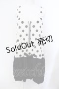 PEACE NOW / 水玉サロペット M ブラック×ホワイト O-25-07-08-047-PU-OP-OW-ZS