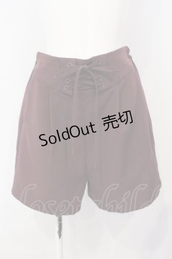 画像1: DearMyLoveRose / 選べる丈レースアップパンツ ショート丈M ワイン O-25-07-08-049-EL-PA-OW-ZY