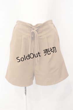画像1: DearMyLoveRose / 選べる丈レースアップパンツ ショート丈M モカ O-25-07-08-050-EL-PA-OW-OS