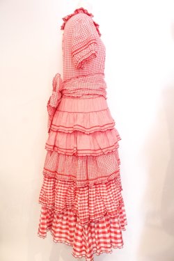 画像3: PINK HOUSE / レースアップギンガムワンピース  アカ O-25-07-08-054-LO-OP-IG-OS