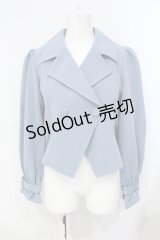 axes femme POETIQUE / ボリューム袖ショートジャケット M ブルー O-25-07-08-007-AX-JA-OW-OS