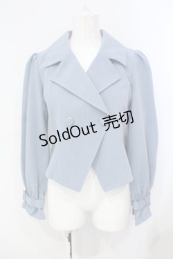 画像1: axes femme POETIQUE / ボリューム袖ショートジャケット M ブルー O-25-07-08-007-AX-JA-OW-OS