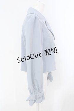 画像2: axes femme POETIQUE / ボリューム袖ショートジャケット M ブルー O-25-07-08-007-AX-JA-OW-OS