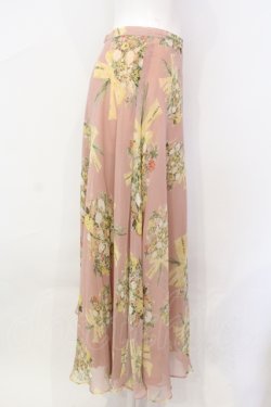 画像3: KANEKO ISAO / ブーケ柄シースルースカート  ピンク O-25-07-08-067-EL-SK-IG-OS