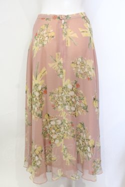 画像4: KANEKO ISAO / ブーケ柄シースルースカート  ピンク O-25-07-08-067-EL-SK-IG-OS