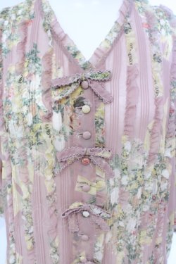 画像2: KANEKO ISAO / ブーケ柄シースルートップス  ピンク O-25-07-08-068-EL-BL-IG-OS