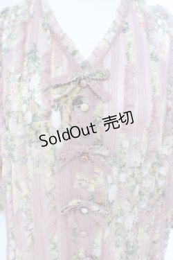 画像2: KANEKO ISAO / ブーケ柄シースルートップス  ピンク O-25-07-08-068-EL-BL-IG-ZI