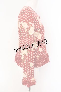 画像3: WONDERFUL WORLD / 桜柄ピコフリルカーディガン  アカ O-25-07-08-072-LO-TO-IG-ZI