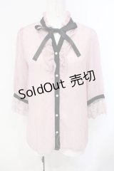 axes femme POETIQUE / ラメドット楊柳ブラウス M ピンク O-25-07-08-009-AX-BL-OW-OS