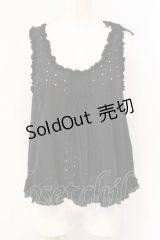 WONDERFUL WORLD / ドット透かしノースリーブブラウス  クロ O-25-07-08-075-LO-BL-IG-OS