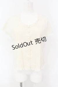 KANEKO ISAO / タックブラウス  アイボリー O-25-07-08-088-EL-BL-IG-OS