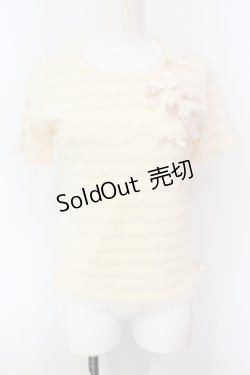 画像1: PINK HOUSE / ドットチュールTシャツ  アイボリー O-25-07-08-089-LO-TO-IG-OS