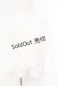 WONDERFUL WORLD / チャイナボタンブラウス  シロ O-25-07-08-102-LO-BL-IG-OS