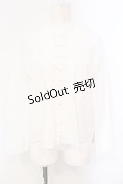 画像1: WONDERFUL WORLD / チャイナボタンブラウス  シロ O-25-07-08-102-LO-BL-IG-OS