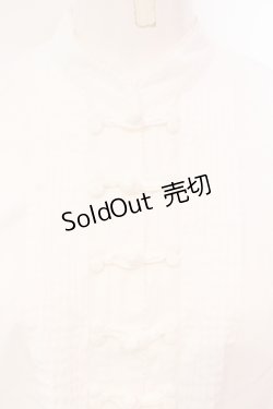 画像2: WONDERFUL WORLD / チャイナボタンブラウス  シロ O-25-07-08-102-LO-BL-IG-OS