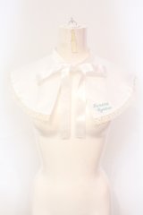 KURARASYSTEM couture / つけ襟  シロ×サックス O-25-07-08-114-EL-ZA-IG-OS