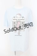サンリオ / Hotel Olympia × ハロウキティ コラボ Tシャツ M サックス O-25-07-08-116-EL-TS-IG-OS