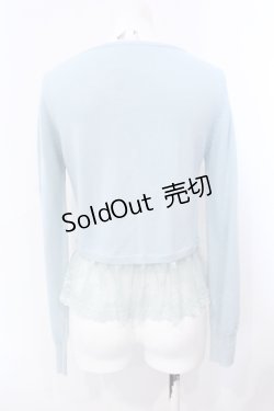 画像2: mon lily / クロスモチーフカーディガン M ブルーグリーン O-25-07-08-015-LO-TO-OW-OS