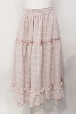 画像1: axes femme POETIQUE / シアーチェックティアードスカート M ピンク O-25-07-08-025-AX-SK-OW-OS