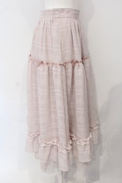 画像2: axes femme POETIQUE / シアーチェックティアードスカート M ピンク O-25-07-08-025-AX-SK-OW-OS