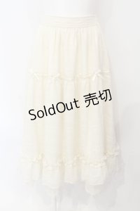 axes femme POETIQUE / シアーチェックティアードスカート M キナリ O-25-07-08-026-AX-SK-OW-OS