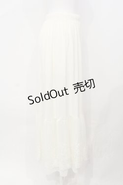 画像2: axes femme / 繊細刺繍レースペチスカート F キナリ O-25-07-08-027-AX-SK-OW-OS
