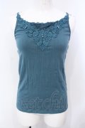 axes femme / フラワーモチーフレースキャミ M グリーン O-25-07-08-003-AX-TO-OW-OS