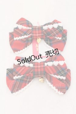 画像1: Angelic Pretty / タータンチェックリボンクリップSet  アカ O-25-07-10-030-AP-AC-OW-OS