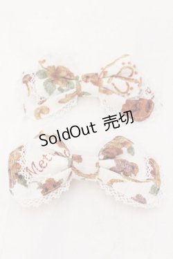 画像1: metamorphose / ゴブラン風くまちゃんリボンクリップ  オフシロ O-25-07-10-031-ME-AC-OW-OS