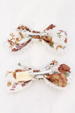 画像3: metamorphose / ゴブラン風くまちゃんリボンクリップ  オフシロ O-25-07-10-031-ME-AC-OW-OS