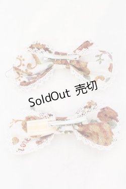 画像3: metamorphose / ゴブラン風くまちゃんリボンクリップ  オフシロ O-25-07-10-031-ME-AC-OW-OS