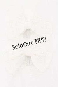 metamorphose / ラメ総レースパール付リボンコーム  シロ O-25-07-10-033-ME-AC-IG-OS