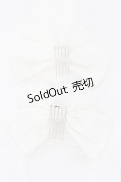画像3: metamorphose / ラメ総レースパール付リボンコーム  シロ O-25-07-10-033-ME-AC-IG-OS