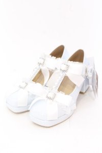 Lovely Tency / MA フリルリボンPLP パンプス L サックス O-25-07-10-043-LO-SH-IG-OS