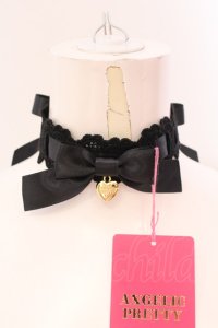Angelic Pretty / Airy Heartはしごレースチョーカー  クロ O-25-07-10-049-AP-ZA-OW-OS