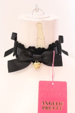 画像1: Angelic Pretty / Airy Heartはしごレースチョーカー  クロ O-25-07-10-049-AP-ZA-OW-OS