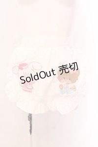 axes femme kawaii / mikkoコラボ刺繍エプロン  シロ O-25-07-10-050-AX-SK-OW-ZT0803N
