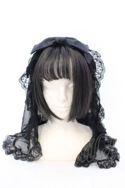 画像2: Angelic Pretty / Angel Ribbonベールカチューシャ  クロ O-25-07-10-001-AP-AC-IG-OS