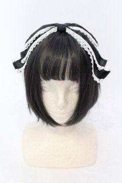 画像1: metamorphose / ダルサテンリボンカチューシャ  クロ×シロ O-25-07-10-010-ME-AC-IG-OS