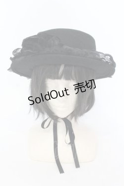 画像2: MARBLE / ティアードフリルフェルトハット  ブラック O-25-07-10-016-GO-AC-IG-OS