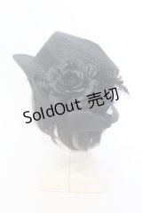 Ruha Garden / パールローズカンカン帽帽  ブラック O-25-07-10-017-GO-AC-IG-OS