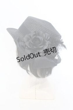 画像1: Ruha Garden / パールローズカンカン帽帽  ブラック O-25-07-10-017-GO-AC-IG-OS