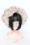 metamorphose / 花柄ハーフボンネット  アイボリー×ピンク O-25-07-10-020-ME-AC-IG-OS